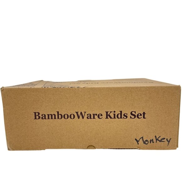 Monkey themed 5 -piece kids set Bamboo Ware Eco-Friendly Dinnerware - Picture 3 of 5